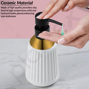 Plantex Ceramic Bathroom Set - Soap Holder for Bathroom/Liquid Soap Dispenser/Tumbler Holder/Toothbrush Holder/Handwash Dispenser - 3 Pcs Set