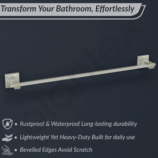 Plantex 24 Inch Single Towel Rod for Bathroom/Stainless Steel Towel Hanger/Towel Bar Holder/Towel Stand/Bathroom Accessories - Pack of 1, Aqua (Satin)