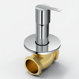 Plantex 25 mm Pure Brass Flush Valve for Toilet with Teflon Tape and Brass Wall Flange/Angle Cocke for Bathroom - 7 Year Warranty-(AQ-1420-Chrome)