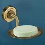 Plantex 304 Grade Stainless Steel Bathroom Accessories Set of 3 - Towel Hanger/Napking Holder/Dual Soap Holder for Bathroom - Daizy (Brass Antique)