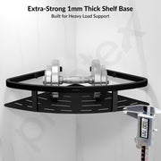 Plantex 304 Grade Stainless Steel Bathroom Shelf for Wall Corner/Bathroom Stand for Wall//Storage Organizer (9x9 inches, Black)