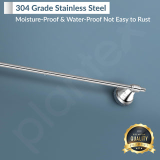 Plantex 304 Grade Stainless Steel Bathroom Single Towel Rod/Towel Stand/Towel Hanger/Bathroom Accessories, Niko (24-inch Chrome)