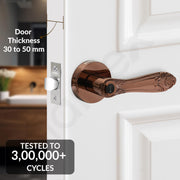 Plantex Heavy-Duty Door Lock - Bathroom Door Lock/Mortise Keyless Handle Set for Home/Bathroom/Balcony/Store Room - (DTM-628, PVD Rose Gold)
