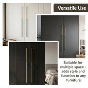 Plantex Stainless Steel & Aluminium Cabinet Handle/900mm Wardrobe Handle for Home/Cupboard Door Pull-Push Handles for Hotel/Office - Pack of 1 (Green & Gold)