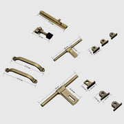 Plantex Stainless Steel Door Kit for Single Door/Door Hardware/Door Accessories (10 inch Al-Drop,8 inch Latch, 7 inch 2 Handles,7 inch Tower Bolt and 4 inch Door Stopper) - (DMAL-02-Brass Antique)