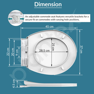 Plantex Polypropylene Western Toilet Seat/Toilet Seat For Bathroom/Commode Seat Cover/Western Toilet/Seat Cover for EWC - Oval Shape (Glossy White)