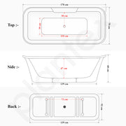 Plantex Freestanding Bathtub For Bathroom/Bath tub for Adults/Deep Soaker Bathtub with Overflow, Popup and Drain Pipe (BSM-219-White-1700mm)