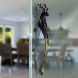 Plantex 16-inches Door Handle for Main Door/Heavy Duty Deer Shape Handles/Pull Push Antique Door Handle for Home/Hotel/Office- Pack of 1 (285-Brass Antique) - 3 Years Warranty