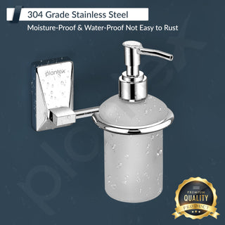 Plantex 304 Grade Stainless Steel Liquid Soap Dispenser/Shampoo Dispenser/Handwash Dispenser for Bathroom - Crystal (Chrome)