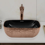 Plantex Table Top Wash Basin For Bathroom/Designer Ceramic Basin/Countertop Vessel Sink Basin - Indo-European Collection (14 x 10 x 5 Inch)