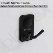 Plantex Robe Hook/Hanging Hooks for Bathroom/Wall Hooks for Hanging Clothes/Hooks for Wall/Bathroom Accessories - Pack of 1 (Black, 574)