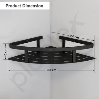 Plantex 304 Stainless Steel Corner/Bathroom Shelf/Kitchen Shelf/Wall Mount - Pack of 2 (Black,9x9 Inches)