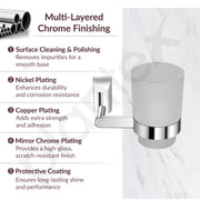 Plantex Smero Pure Brass Tooth Brush Holder/Tumbler Holder/Toothpaste Holder/Bathroom Accessories - Superb (Chrome)