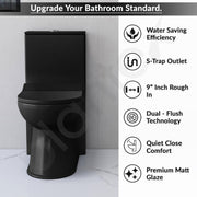 Plantex Ceramic Commode with Washbasin/Rimless Washdown Commode for Toilet/S Trap Western Toilet Combo/Bathroom Wash Basin - (Matt Black)