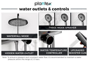 Plantex 304 Grade Stainless Steel Shower Panel for Bathroom/ Modern Shower System with Head Shower/Hand Shower & Massage Spray Jet for Bathroom (Gun Metal Grey)