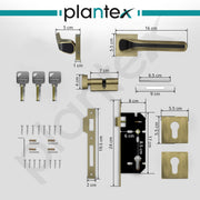 Plantex Main Door Lock for Home with 3 Years of Warranty/Mortise Locks for Door - Main Door Lock Set (PT-007- Brass Antique - Black)