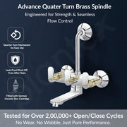 Plantex Wall Mixer for Bathroom 2 in 1 with L-Bend Provision for Overhead Shower/Mixer Tap for Bathroom with Water Saving Nozzle Tap- 7 Year Warranty by Plantex (Orn-218-Chrome)