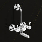 Plantex 2 in 1 Wall Mixer for Bathroom/Mixer L-Bend Provision for Overhead/Mixer Tap for Bathroom with Water Saving Nozzle and Wall Flange (3215, Chrome)