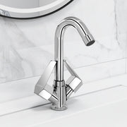Plantex Sink Tap for Kitchen Basin with Teflon Tape/Kitchen Mixer Tap with 360Ã‚Â° Swivel Spout/Hot and Cold Mixer (Celesiya-1240-Chrome)