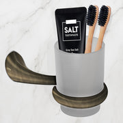 Plantex Smero Pure Brass Tooth Brush Holder/Tumbler Holder/Toothpaste Holder/Bathroom Accessories - Contrive (Rich Antique)