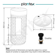 Plantex Acrylic Resin & Quartz Pedestal Basin for Bathroom/One Piece Pedestal Free Standing Round Wash Basin for living Room/Hotel (Black)