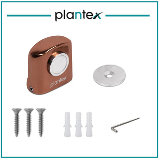 Plantex Heavy Duty Door Magnet Stopper/Door Catch Holder for Home/Office/Hotel, Floor Mounted Soft-Catcher to Hold Wooden/Glass/PVC Door - Pack of 2 (193 - Rose Gold)