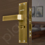 Plantex Stainless Steel Door Lock Ã¢â‚¬â€œ Bathroom Door Lock/Mortise 8inch Keyless Plate Handle Set for Home/Bathroom/Store Room/Balcony/Office - Pack of 1 (DTM-661, Brass Antique)