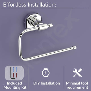 Plantex 304 Grade Stainless Steel Napkin Hanger for Wash Basin/Towel Holder for Bathroom/Napkin Ring for Kitchen/Bathroom Accessories - Nipron (Chrome)