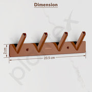 Plantex Wall Hooks for Hanging Cloth/Stainless Steel Towel Hangers/Bathroom Robe Hooks/Door Hangers/Square Wall Hook/Hook Rail for Hanging Keys - 4 Hooks (Pack of 1, PVD Rose Gold)
