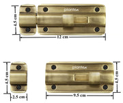 Plantex Premium Heavy Duty Door Stopper/Door Lock Latch for Home and Office Doors - Pack of 2 (Brass Antique)