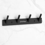 Plantex Wall Hooks for Hanging Cloth/Stainless Steel Towel Hangers/Bathroom Robe Hooks/Door Hangers/Round Wall Hook/Hook Rail for Hanging Keys - 4 Hooks (Pack of 1, Z-Black)