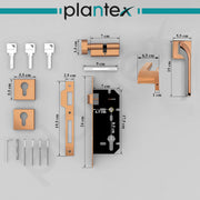 Plantex Premium Door Lock with 3 Years of Warranty/Main Door Lock for Home/Mortise Lock for Door - Main Door Lock Set (7094 - Pvd Choco & Satin Black Matt)