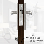 Plantex Heavy Duty Door Lock ÃƒÂ¢Ã¢â€šÂ¬Ã¢â‚¬Å“ Bathroom Door Lock/Mortise 8inch Keyless Plate Handle Set for Home/Bathroom/Store Room/Balcony/Office with Baby Latch (8064, Steel Satin and Chrome)