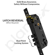 Plantex Mortise Door Lock/Heavy Duty Lock for Main Door/Mortise Locks for Home/Office/Hotel-3 Brass Keys (1026 - Z-Black)