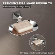 Plantex Soap Holder for Bathroom/Pure Brass Single Soap Dish/soap Stand/Soap Bar/Soap Case/Bathroom Accessories - Pack of 1 (APS-ASC-06, Chrome)