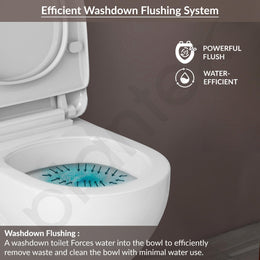 Plantex Wall Hung Commode/Rim Ceramic Western Toilet/Washdown Commode for Toile with Soft Closing Toilet Seat - P Trap Outlet - (White)