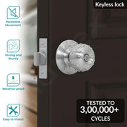 Plantex Bathroom Door Lock - Keyless Cylindrical Lock for Bathroom/Balcony/Tubular Door Knob/Handle (Without Key-Matt)