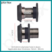 Plantex Door Eye/Peep Holes for Main Door/Door Eye Viewer/Door Lens for Main Door/200 Degree Wide Magic Eye viewer for Safety - Pack of 2 (Black)