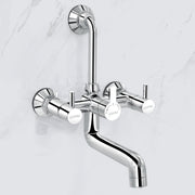 Plantex Brass Wall Mixer for Bathroom with L-Bend Connector for Overhead Shower/Mixer Tap/Wall Mixer for Bathroom 2 in 1 with 7-Year Manufacturer's Warranty-(Ico-918-Mirror-Chrome)