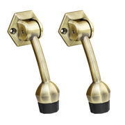 Plantex Door Stopper for Main Door/5-Inch Stopper with Rubber Grip/Stoppers for Wooden Door/Stops for Door – Pack of 2 (Brass Antique)