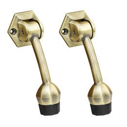 Plantex Door Stopper for Main Door/5-Inch Stopper with Rubber Grip/Stoppers for Wooden Door/Stops for Door â€“ Pack of 2 (Brass Antique)