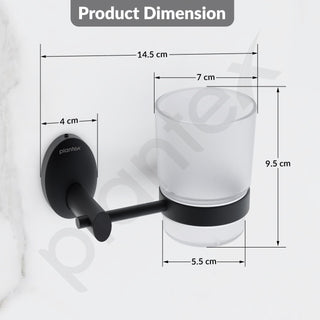 Plantex 304 Grade Stainless Steel Tumbler Holder/Tooth Brush Holder/Bathroom Accessories - Oreva (Black)
