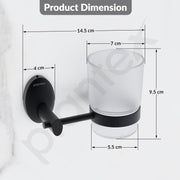 Plantex 304 Grade Stainless Steel Tumbler Holder/Tooth Brush Holder/Bathroom Accessories - Oreva (Black)