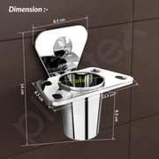 Plantex Pyramid Stainless Steel Tooth Brush Holder/Tumbler Holder/Bathroom Accessories (Chrome) - Pack of 1