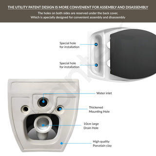 Plantex Imported Commode/Ceramic Wall Hung Commode/Rimless Washdown Western Toilet with Soft Closing Toilet Seat - P Trap Outlet (White and Black)