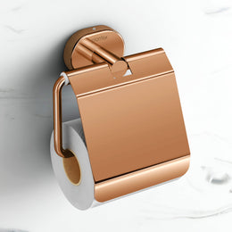 Plantex J4 Stainless Steel Toilet Paper Holder for Bathroom/Tissue Holder for Washroom/Toilet roll Holder for Wall Mounted/Bathroom Accessories (PVD Rose Gold Finish) Onix