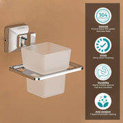 Plantex Heavy-Duty Stainless Steel Dual Folding Towel Rack/Holder/Towel Stand/304 Grade Stainless Steel Tooth Brush Holder/Tumbler Holder/Bathroom Accessories (Chrome)