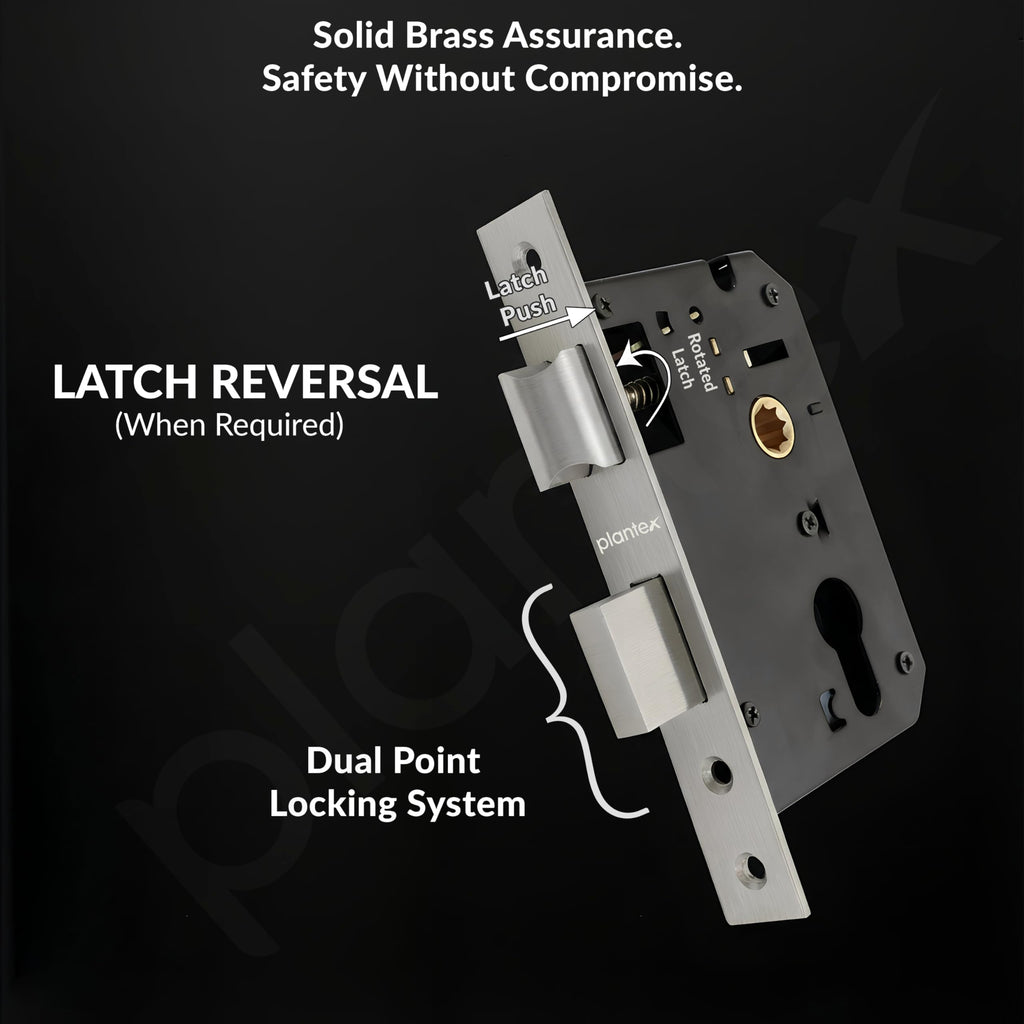 Plantex Door Lock for Main Door/Mortise Lock with 3 Keys/Brass Lock ...