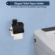 Plantex 304 Grade Stainless Steel Toilet Paper Holder/Toilet Paper Roll Holder/Tissue Paper Roll Holder for Bathroom Accessories- Decan (Black)