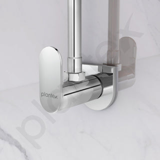 Plantex Pure Brass Angle Valve for Bathroom/Angle Cocke with Wall Flange and Teflon Tape -7 Year Warranty by Plantex -(ORN-205-Chrome)